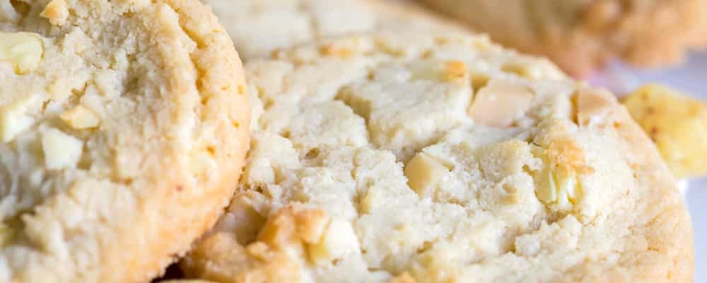 Suikerarme witte chocolade macadamia koekjes