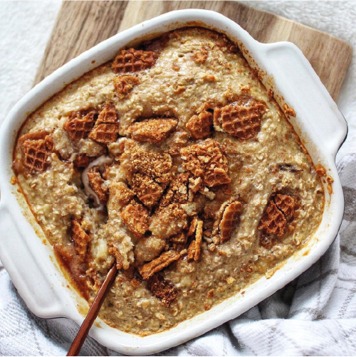 Baked oats recept met stroopwafel Sukrin